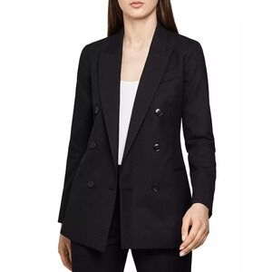 REISS Hartley Black Textured Wool Blend Blazer Jacket UK14 US10 NWT $425 Retail